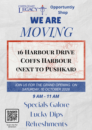 Legacy Op Shop Moving Info
